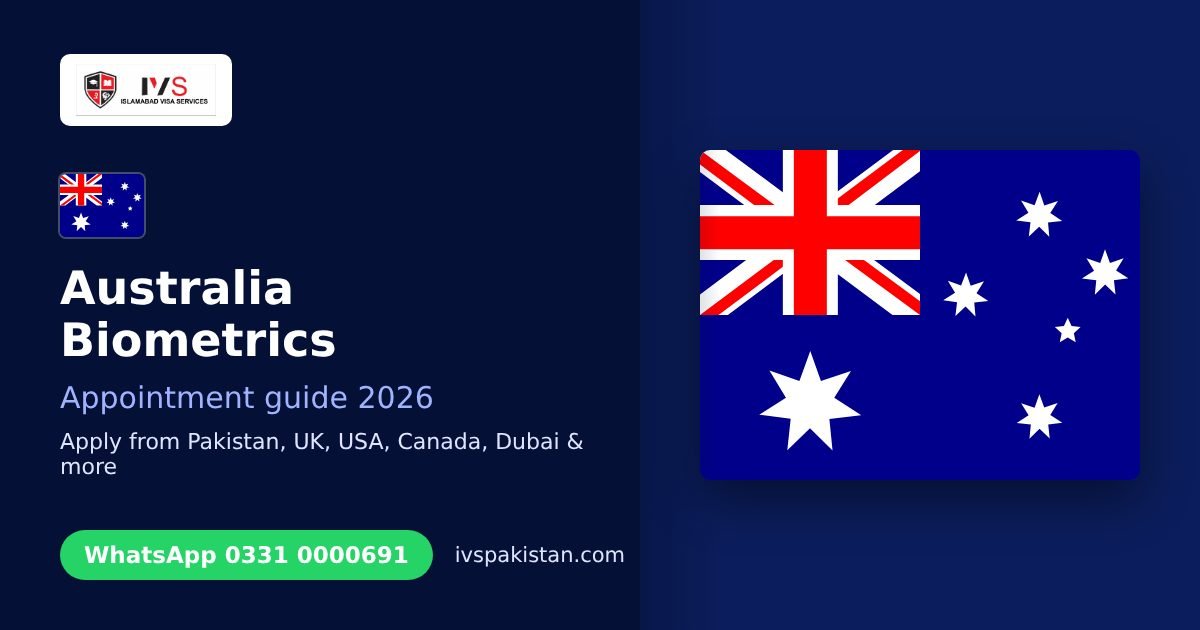 Australia Visa Biometrics Appointment in Pakistan: Step-by-Step Guide: IVS guide cover