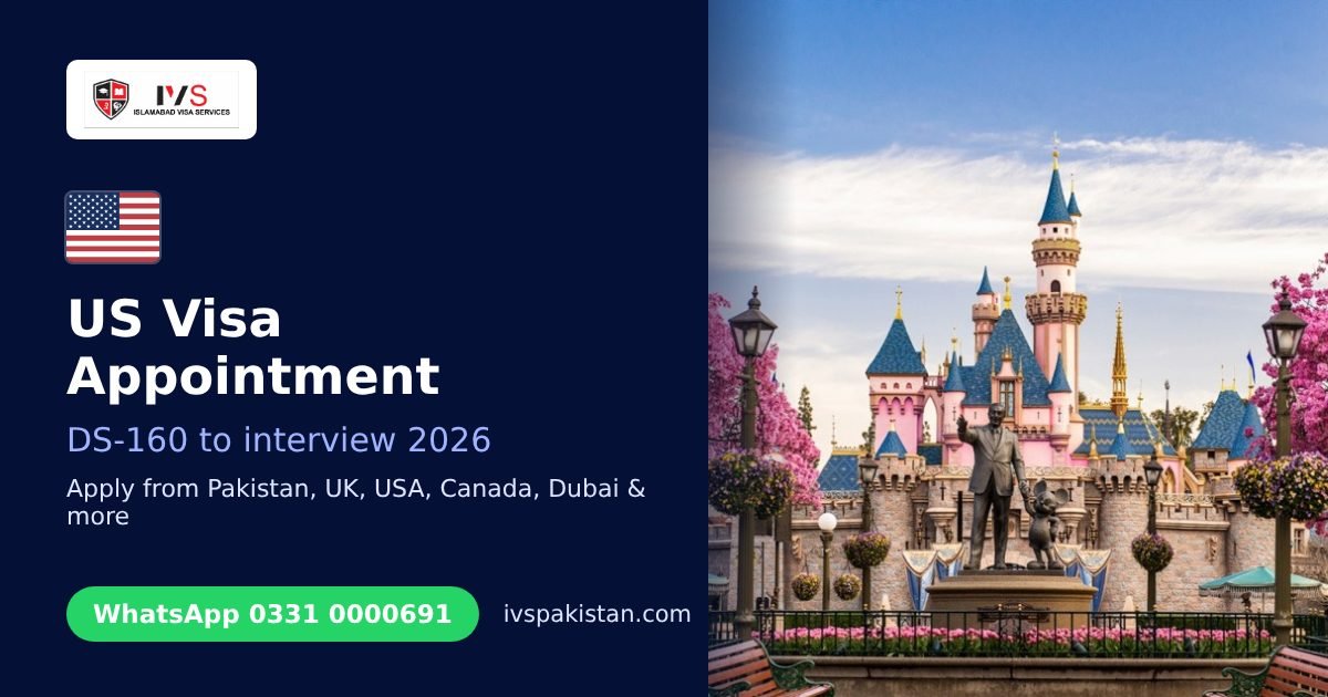US Visa Appointment Booking in Pakistan: Profile, Fee and Interview Date: IVS guide cover